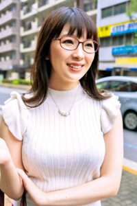 眼鏡美人奥さま。関西系のノリ良い感じがエロになると豹変！発情が高まり我慢できずに自分からアピールしちゃうFカップ妻！